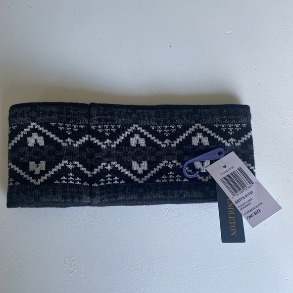 NWT Pendleton 4 CORNERS BLACK Aztec Fleece-Lined MERINO WOOL HEADBAND Men/Women